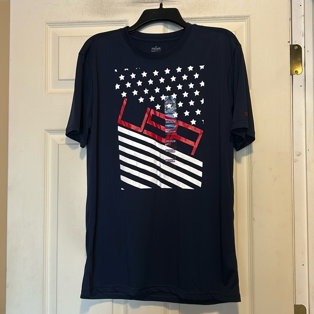 Spalding Patriotic Dri-Power Shirt Size Medium Blue